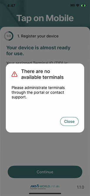 No available terminals